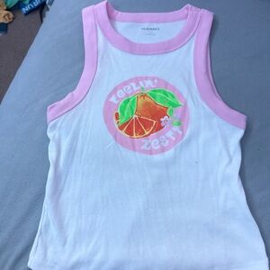 White and Pink fitted tank top